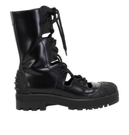 Christian Dior Bee Accent Combat Boots, &pound;395, Shoes, Black, Leather, Front view