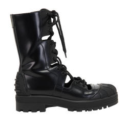 Christian Dior Bee Accent Combat Boots, Leather, Black, UK5, DB/B, 2*