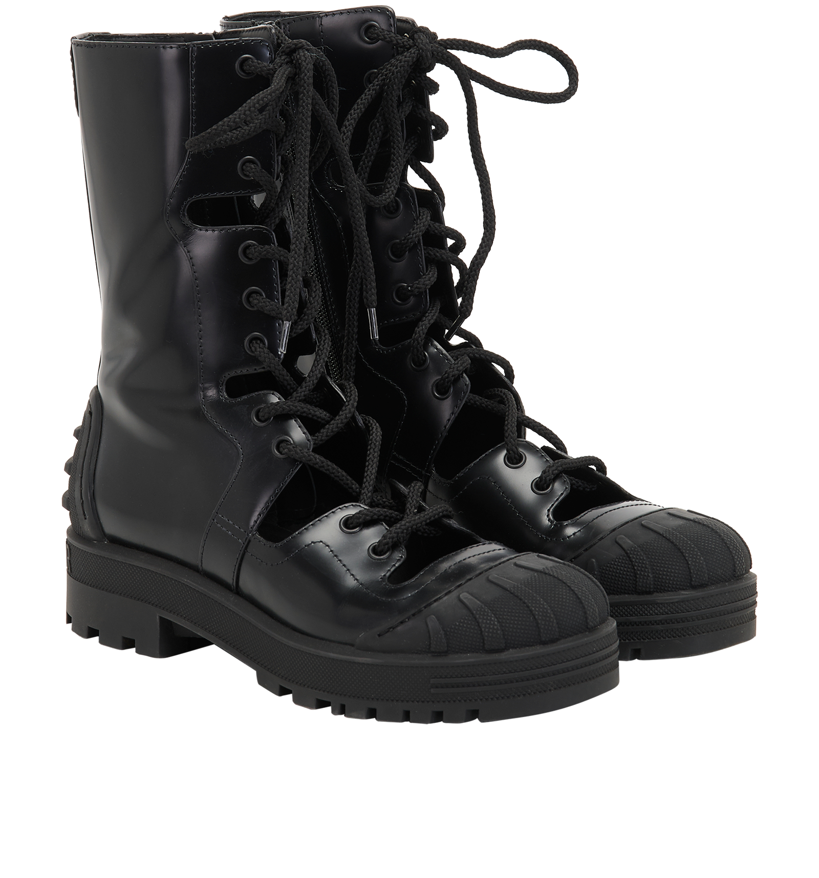 Christian Dior Bee Accent Combat Boots, &pound;395, Shoes, Black, Leather, Side view