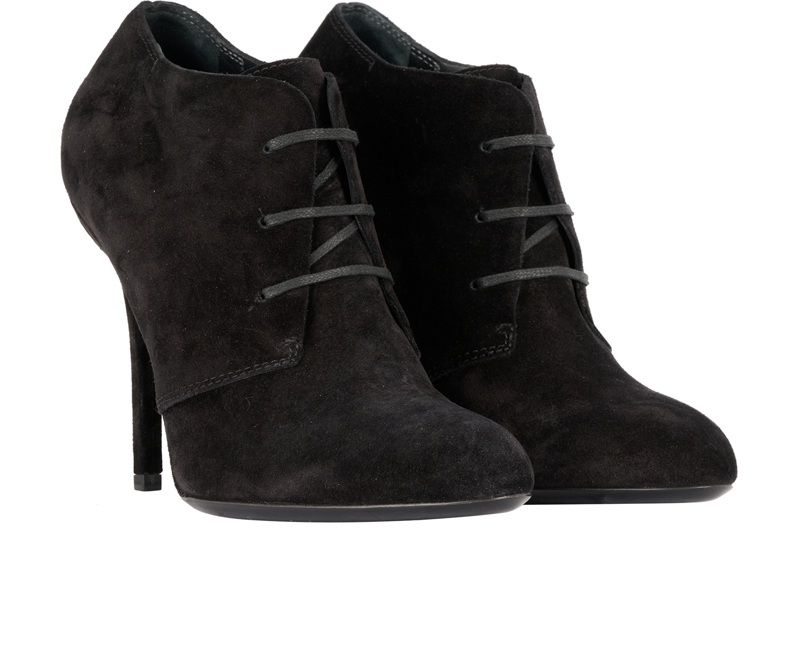 Saint Laurent Ankle Boot Fatale 105, &pound;180, Shoes, Black, Suede, Side view