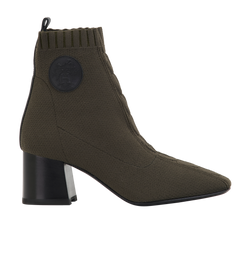 Hermes Jenna 60 Ankle Boots, Fabric/Leather, Green, UK4.5,2*