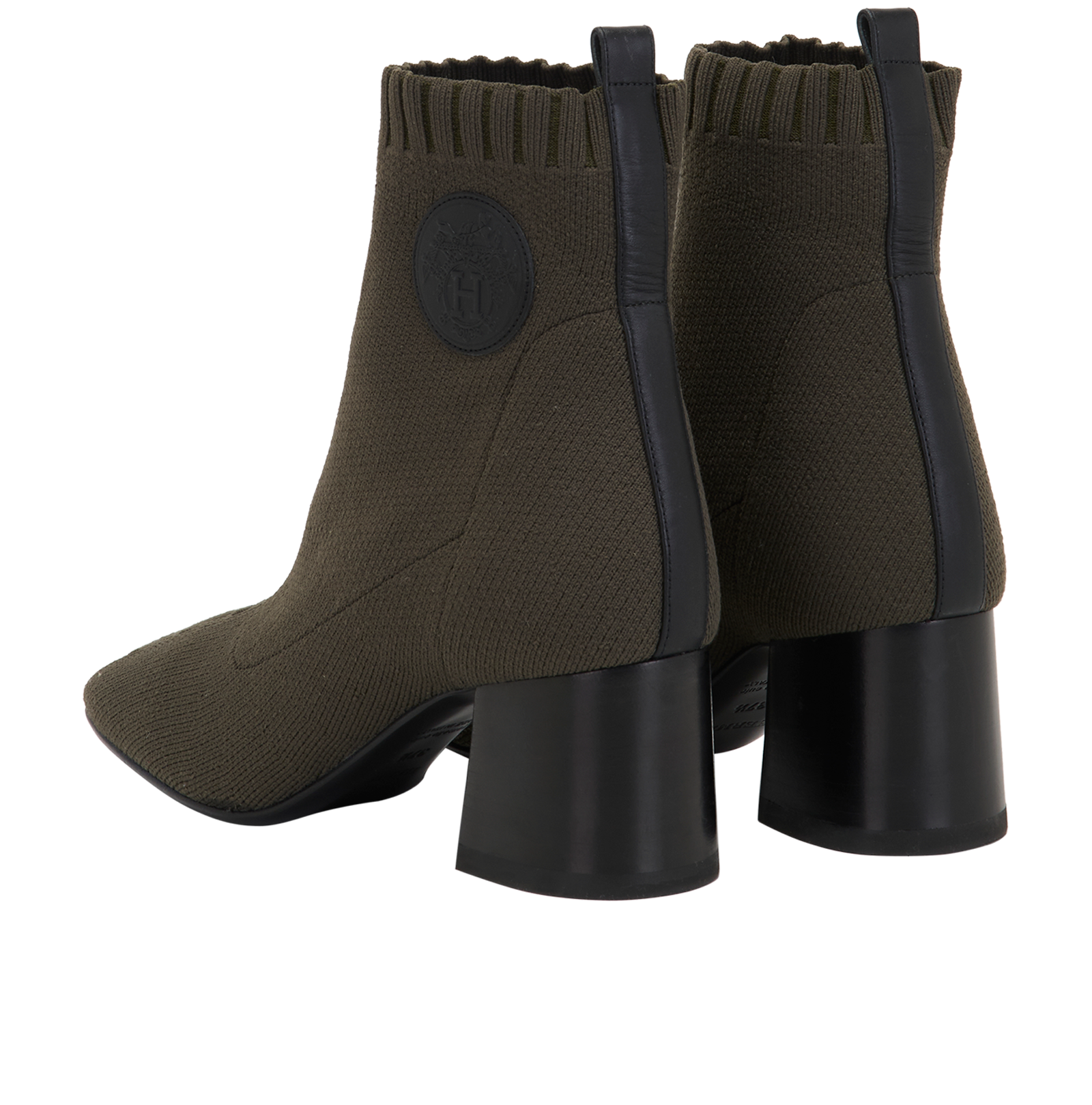 Hermes Jenna 60 Ankle Boots, &pound;395, Shoes, Green, Fabric/Leather, Back view