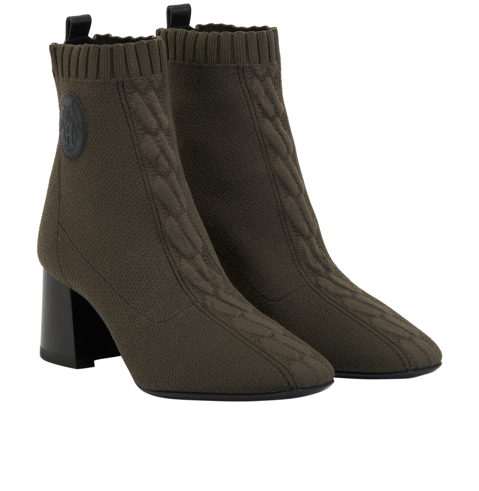 Hermes Jenna 60 Ankle Boots, &pound;395, Shoes, Green, Fabric/Leather, Side view