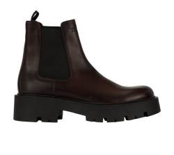Prada Logo Chelsea Boots, Mens, Leather, Brown, UK9, B/DB, 3*