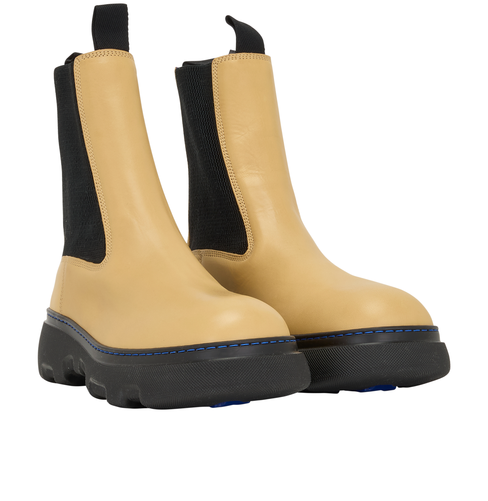 Burberry Creeper Chelsea Boots, &pound;220, Shoes, Beige, Leather, Side view