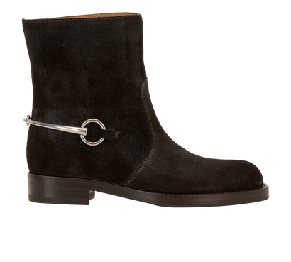 Gucci Horsebit Biker Boots, &pound;150, Shoes, Brown, Suede, Front view