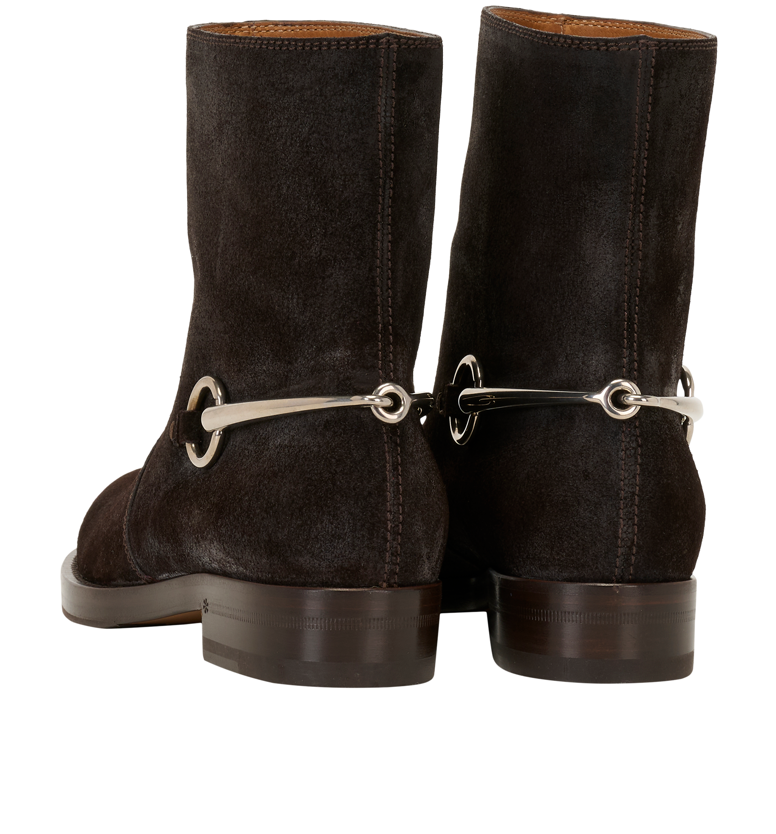 Gucci Horsebit Biker Boots, &pound;150, Shoes, Brown, Suede, Back view