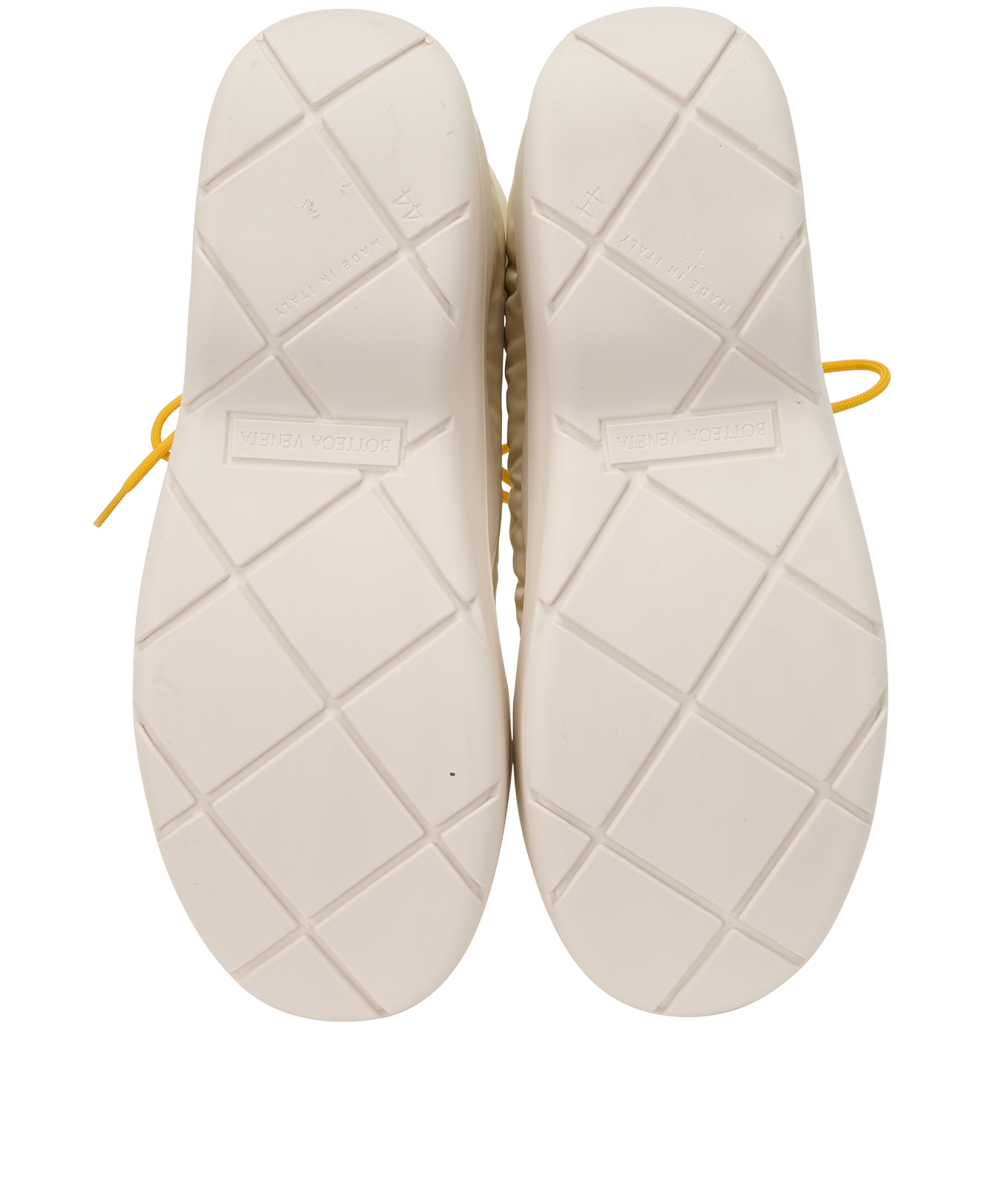 Bottega Veneta Puddle Bomber Ankle Boots, &pound;195, Shoes, White/Yellow, Nylon (Polymer), Top view