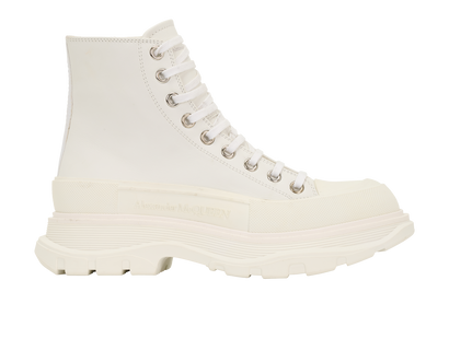 Alexander McQueen Tread Slick Boots, &pound;150, Shoes, White, Leather, Front view