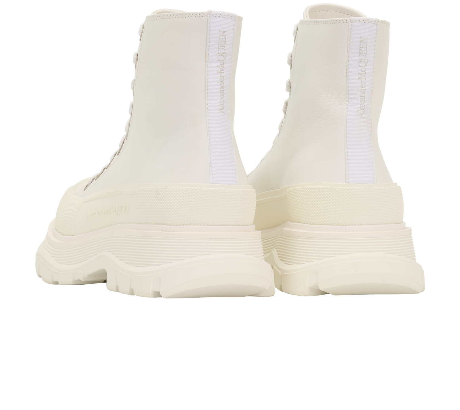 Alexander McQueen Tread Slick Boots, &pound;150, Shoes, White, Leather, Back view