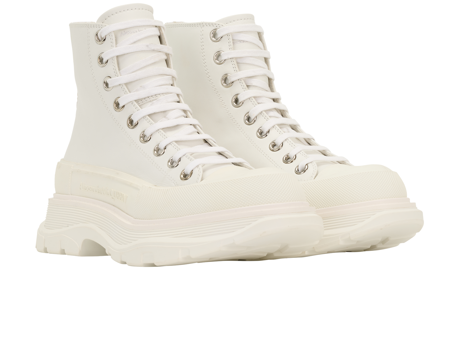 Alexander McQueen Tread Slick Boots, &pound;150, Shoes, White, Leather, Side view