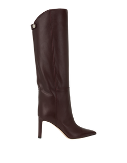 Jimmy Choo Alizze 85 Boots, Leather, Burgundy, UK5, DB/B, 3*