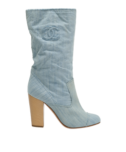 Chanel CC  Boots, Denim, Blue, UK6.5, 2*
