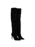 Prada Over The Knee Boots, &pound;320, Shoes, Black, Suede, Side view