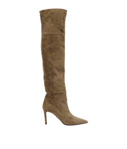 Prada Over The Knee Boots, Suede, Brown, UK5, 3*