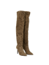 Prada Over The Knee Boots, &pound;320, Shoes, Brown, Suede, Side view