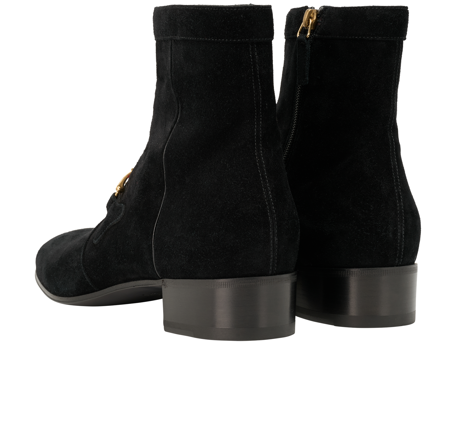 Gucci Web Detail Ankle Boots, &pound;350, Shoes, Black, Suede, Back view