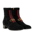 Gucci Web Detail Ankle Boots, &pound;350, Shoes, Black, Suede, Side view