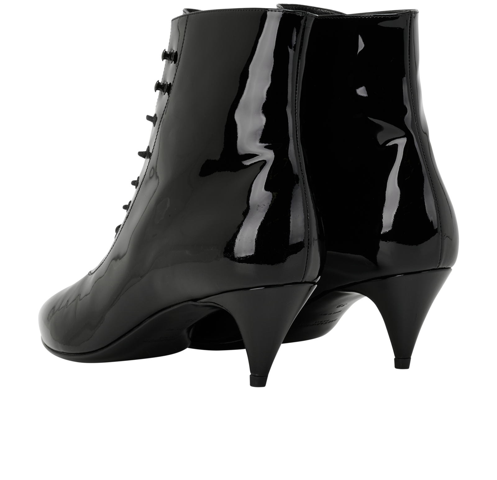 Saint Laurent Kitten Heels Ankle Boots, &pound;280, Shoes, Black, Leather, Back view