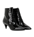 Saint Laurent Kitten Heels Ankle Boots, &pound;280, Shoes, Black, Leather, Side view