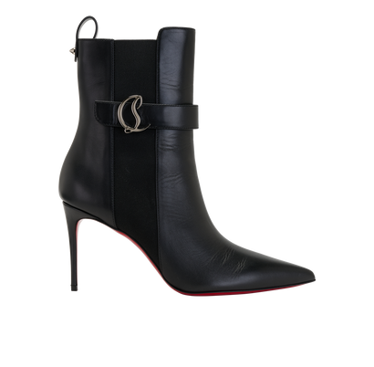 Christian Louboutin Chelsea Booty 85, &pound;490, Shoes, Black, Leather, Front view