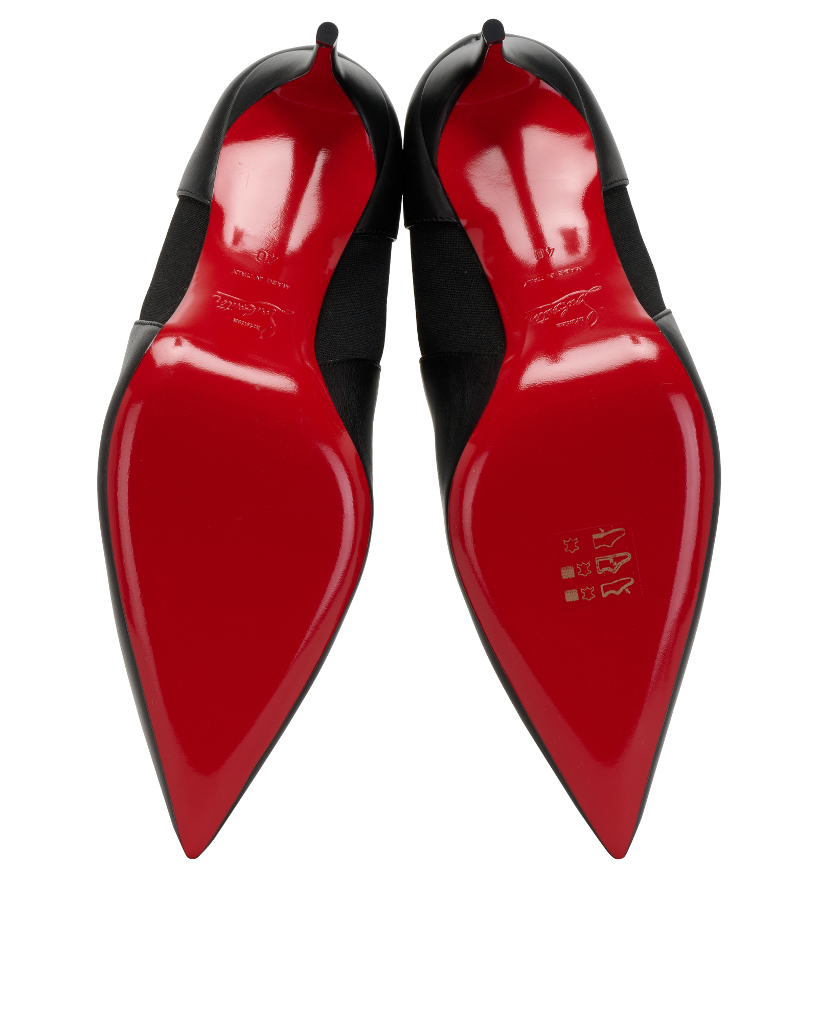 Christian Louboutin Chelsea Booty 85, &pound;490, Shoes, Black, Leather, Top view