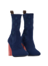 Louis Vuitton Silhouette Ankle Boots, &pound;450, Shoes, Navy, Fabric, Side view