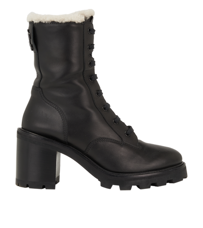 Jimmy Choo Combat 65 Boots, &pound;320, Shoes, Black, Leather/Shearling, Front view