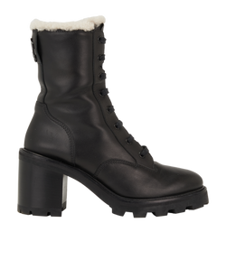 Jimmy Choo Combat 65 Boots, Shearling/Leather, Black, B, 2*