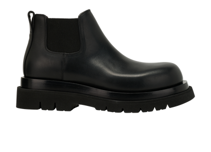 Bottega Veneta Lug Chelsea Ankle Boots, &pound;290, Shoes, Black, Leather, Front view