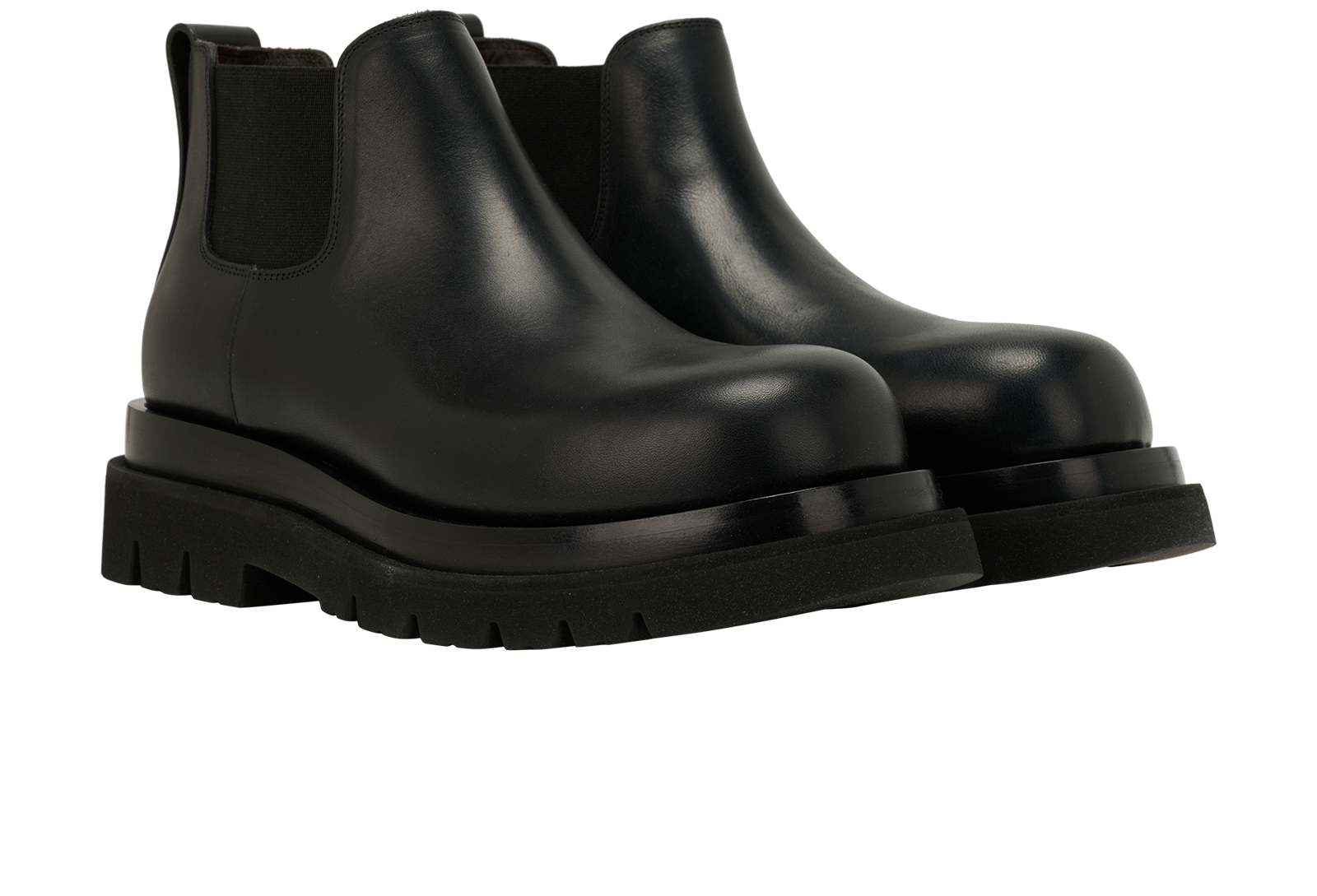 Bottega Veneta Lug Chelsea Ankle Boots, &pound;290, Shoes, Black, Leather, Side view