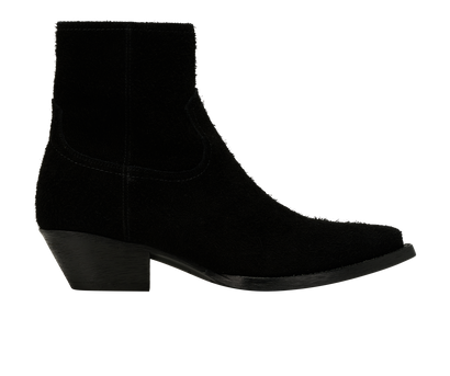 Saint Laurent Lukas Boots, &pound;390, Shoes, Black, Suede, Front view