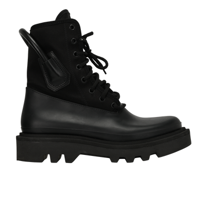 Givenchy Combat Rainboots, &pound;395, Shoes, Black, Nylon/Rubber, Front view