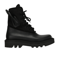 Givenchy Combat Rainboots, Rubber/Nyon, Blk, UK5, B/DB, 2*