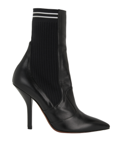 Fendi Sock Boots, Leather, Black, UK8, DB, 2*