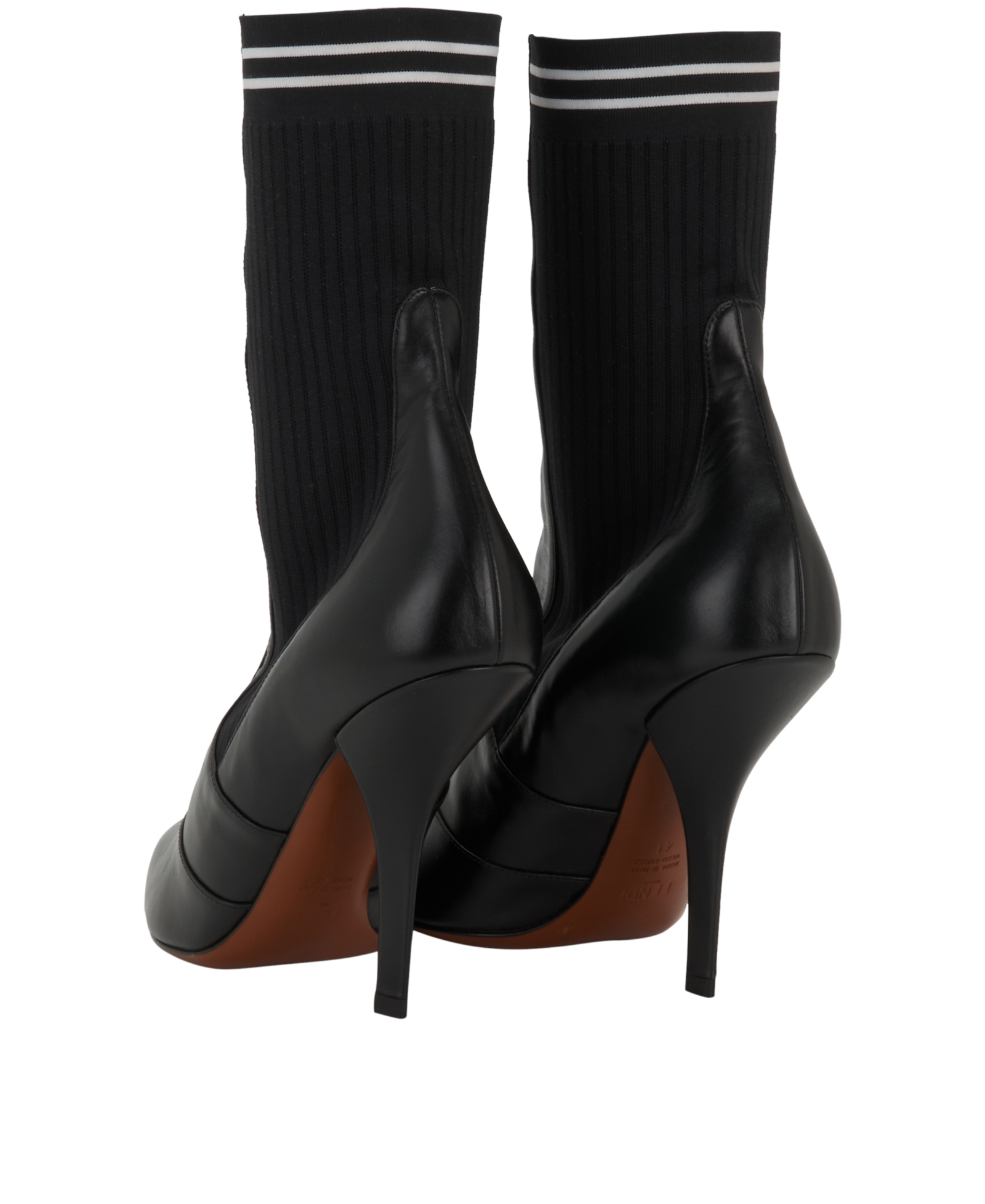 Fendi Sock Boots, &pound;295, Shoes, Black, Leather, Back view