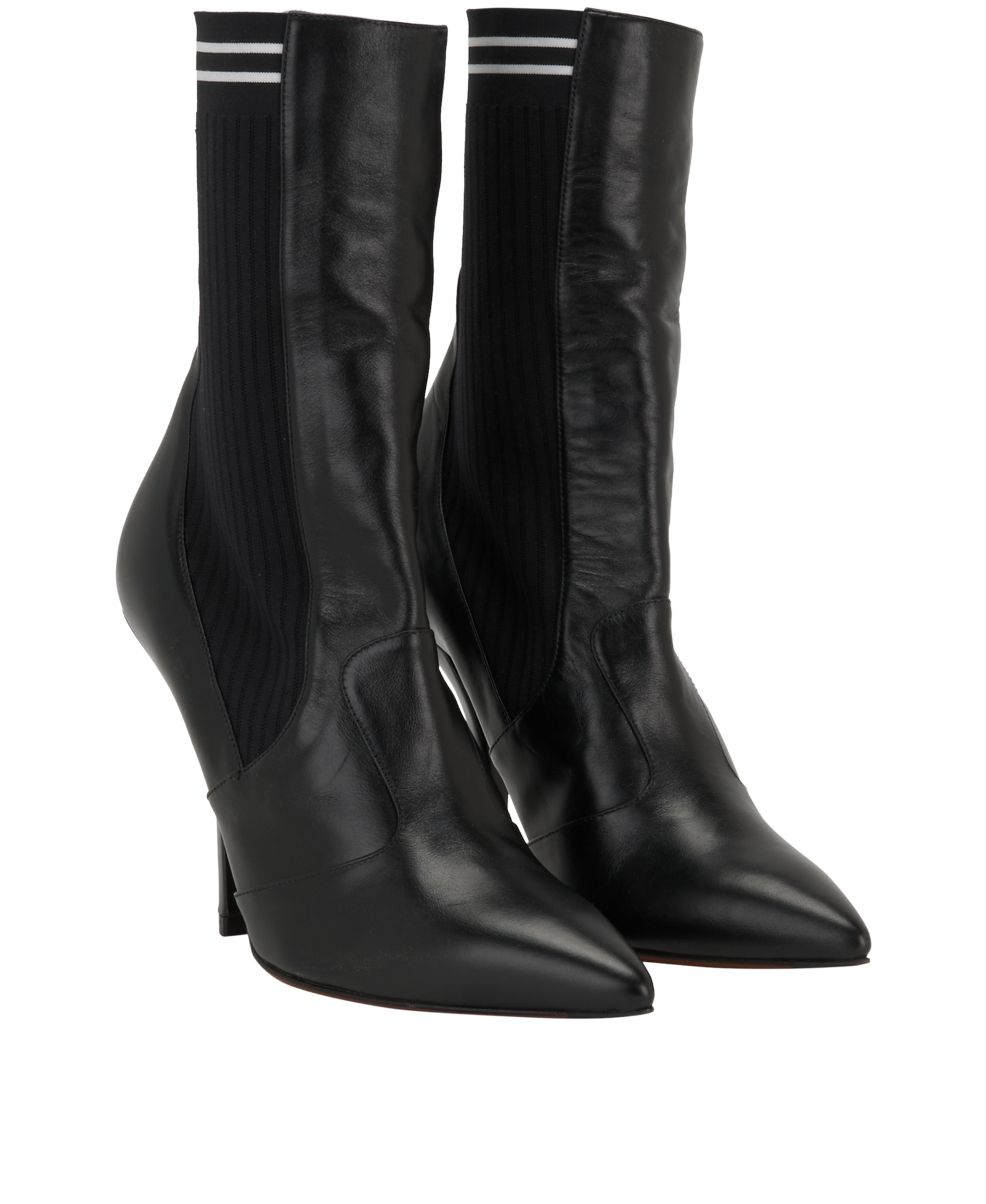 Fendi Sock Boots, &pound;295, Shoes, Black, Leather, Side view