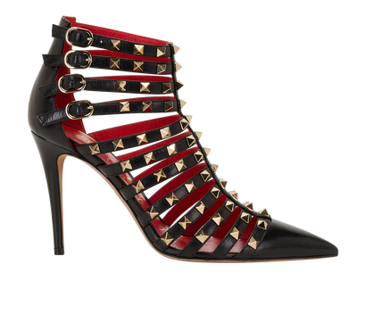 Valentino Alcove Rockstud Booties, &pound;295, Shoes, Black, Leather, Front view