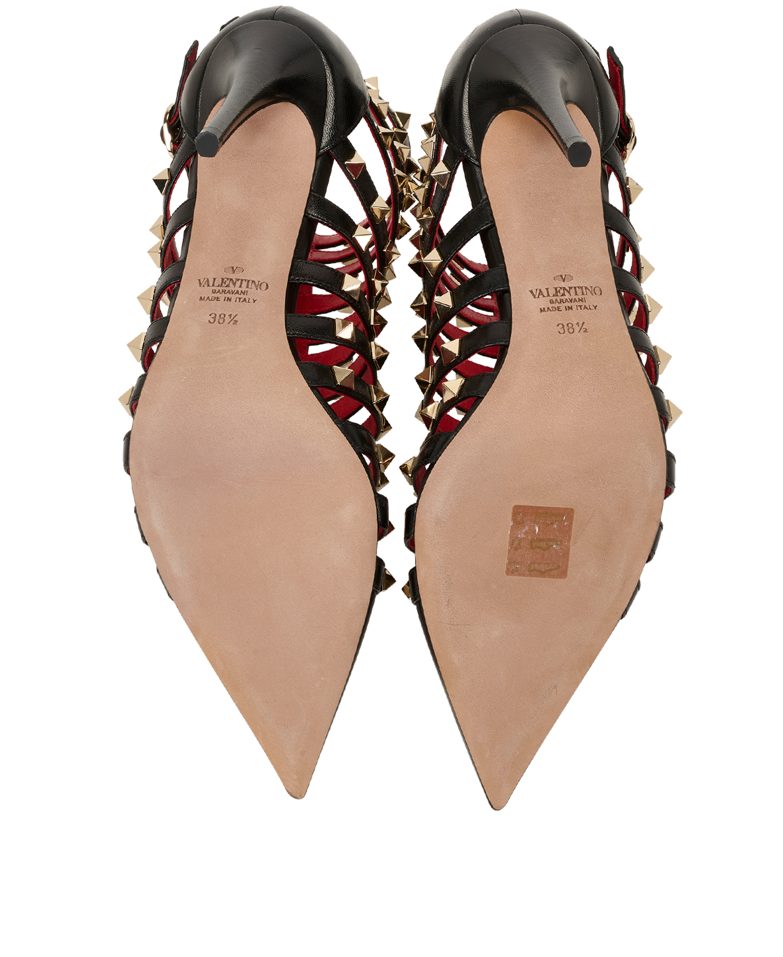 Valentino Alcove Rockstud Booties, &pound;295, Shoes, Black, Leather, Top view