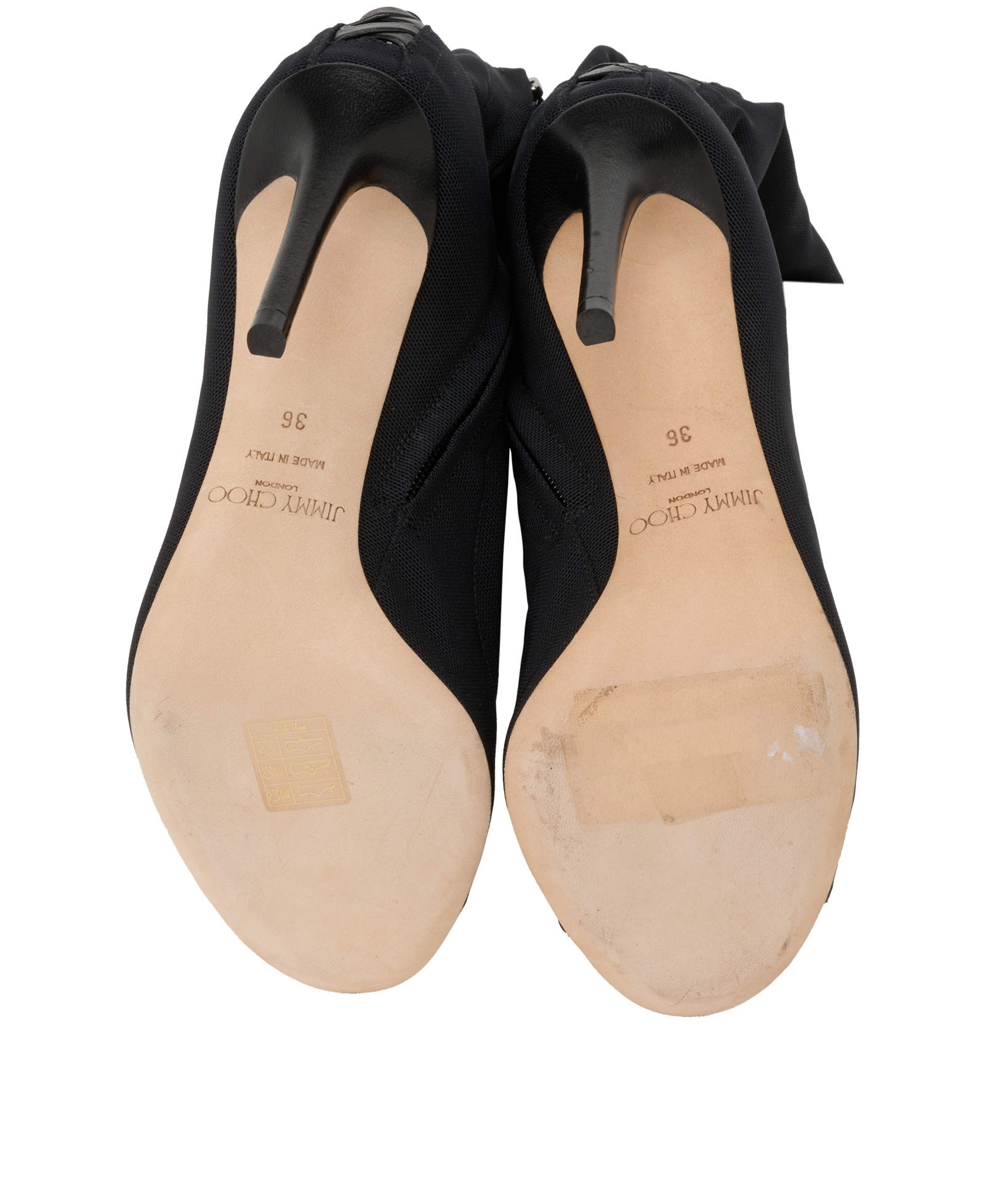 Jimmy Choo Desai 100 Boots, &pound;280, Shoes, Black, Leather/Mesh, Top view