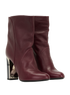 Christian Dior Heeled Boots, &pound;275, Shoes, Burgundy, Leather, Side view