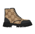 Gucci GG Combat Boots, &pound;395, Shoes, Beige/Black, Canvas, Front view