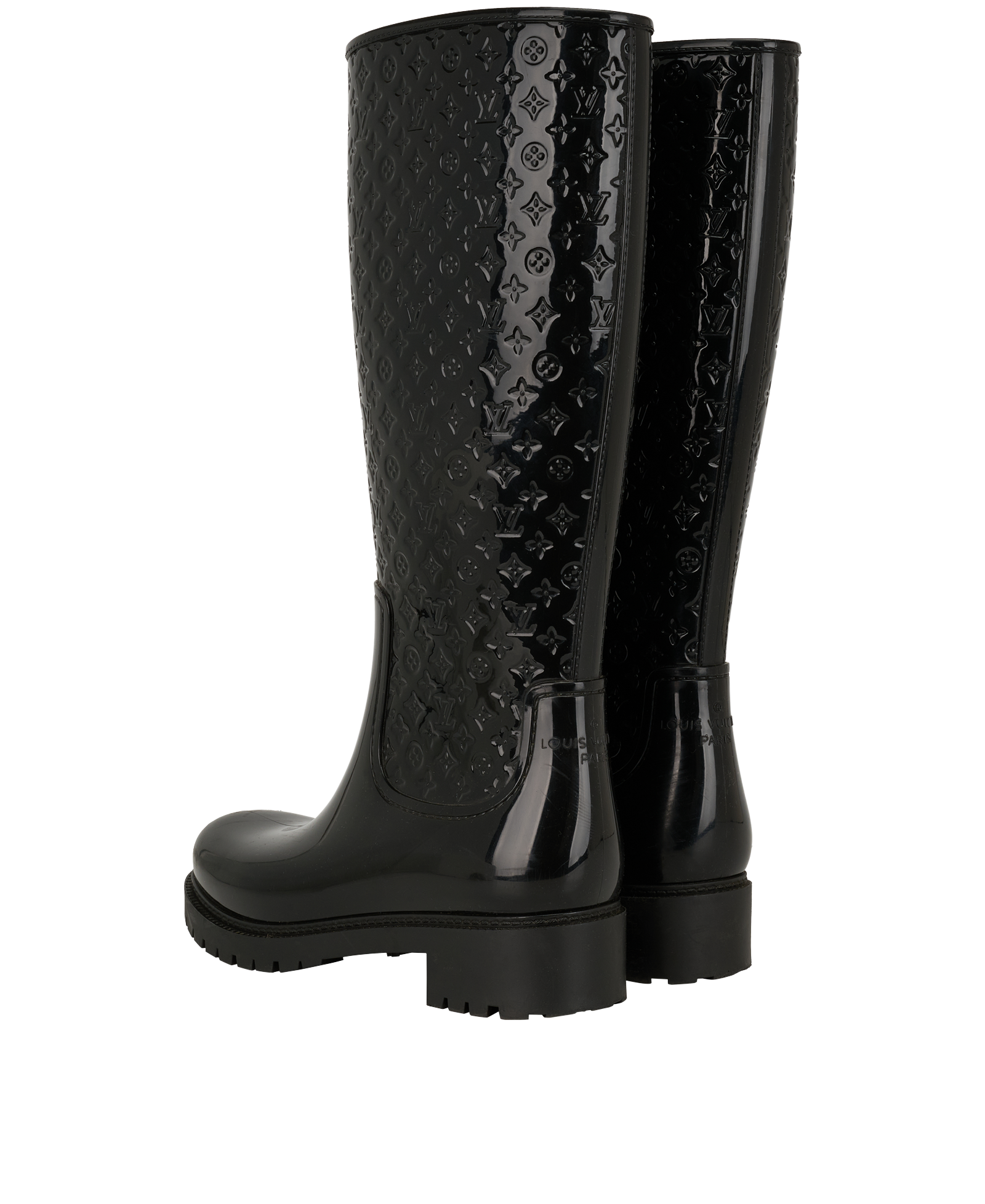 Louis Vuitton Monogram Splash Rainboots, &pound;295, Shoes, Black, Rubber, Back view