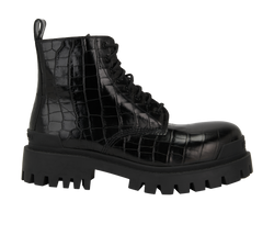 Balenciaga Embossed Strike Lace Up Boots,Mens,Leather,Black,UK12,DB,3*