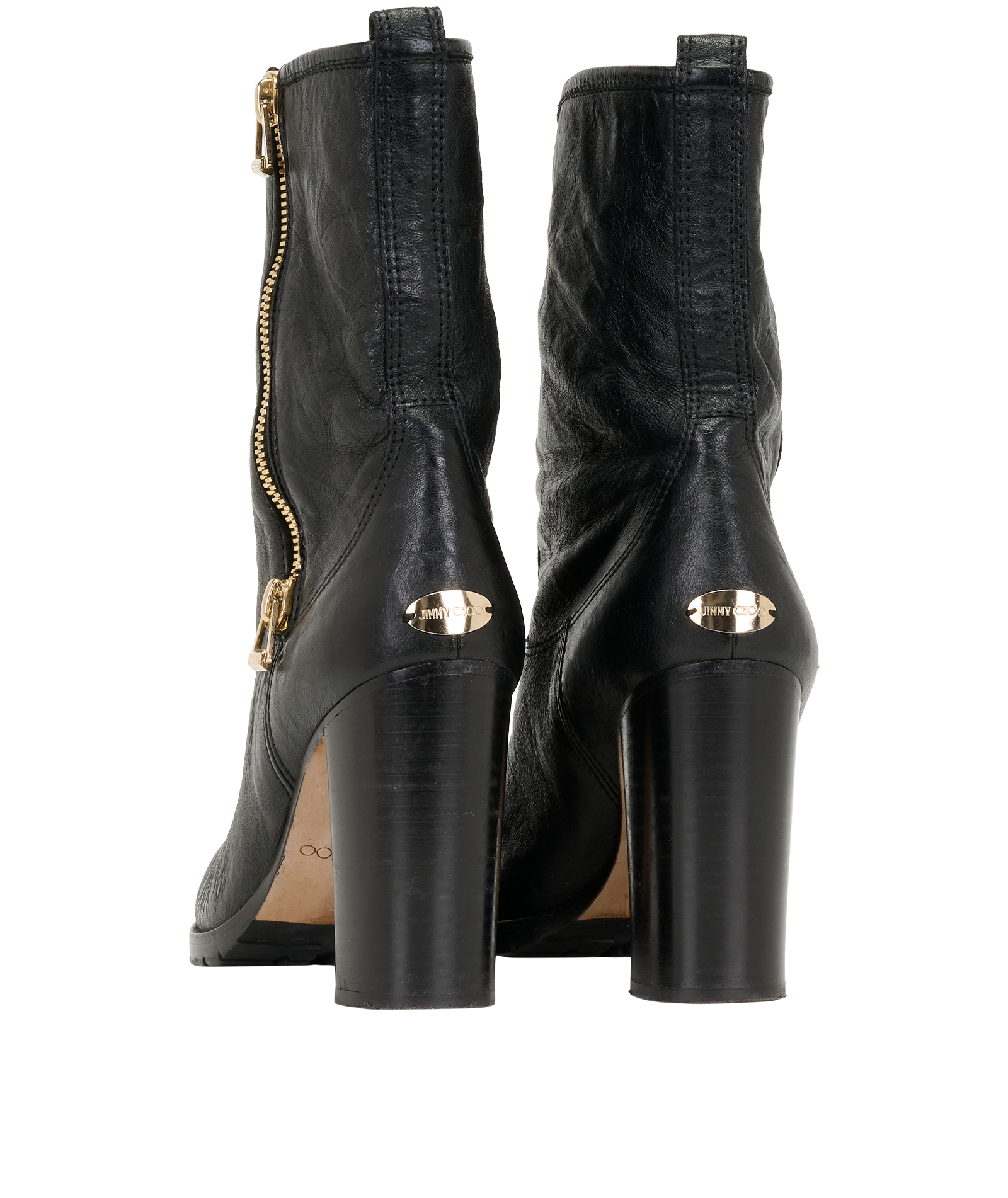 Jimmy Choo 144 Dawson Biker Boots, &pound;195, Shoes, Black, Leather, Back view