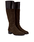 Tod's Leather Panel Knee High Boots, side view