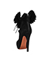 Alaia Black Suede Ruffle Boots, back view