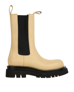 Bottega Veneta Lug Boots, Leather, Beige, UK6, B/DB, 3*