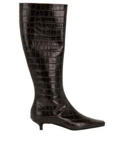 Toteme Croc Embossed Boots, Leather, Brown, UK4, DB/B, 3*