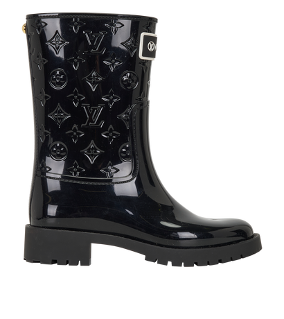 Louis Vuitton Drop Flat Half Rain Boots, &pound;275, Shoes, Black, Front view